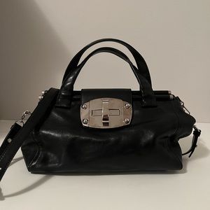 MIU MIU Black Leather Purse with Silver
